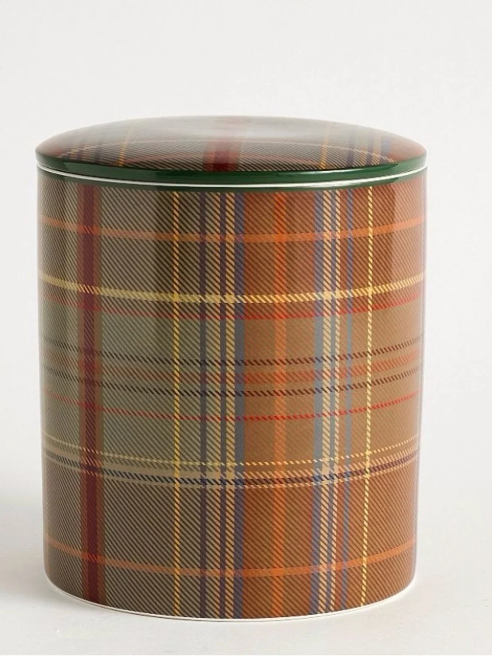 Pottery Barn Woodrow Plaid Ceramic Storage Canister